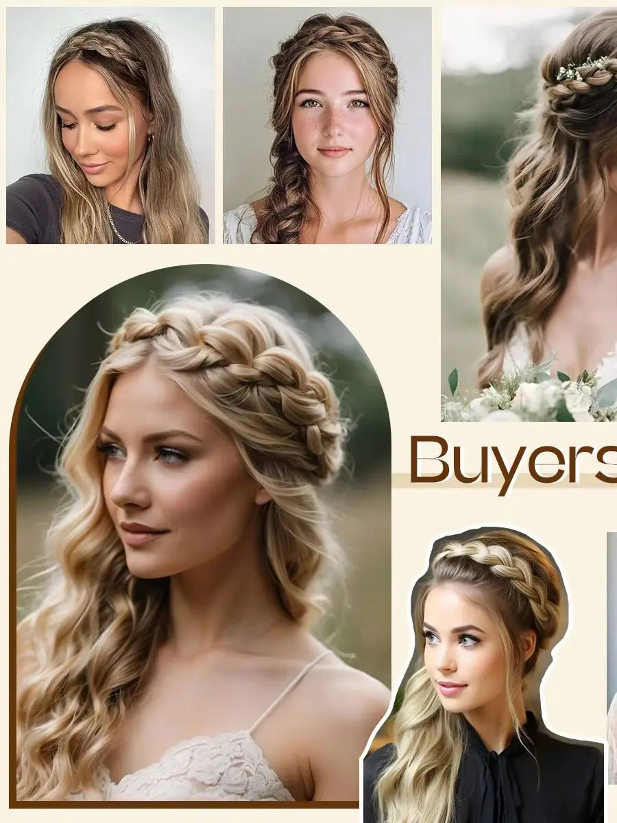 Bohemian Braided Headband – Synthetic Braided Hair Band for Women | Natural Look Hair Accessory