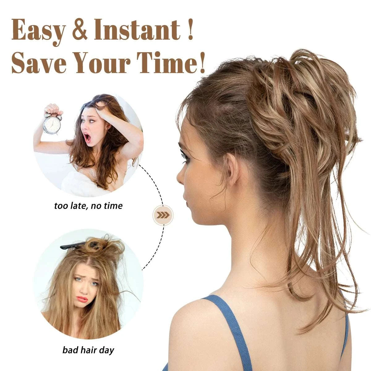 Silkara™  Secret Hair Instant Curly Messy Taily Bun