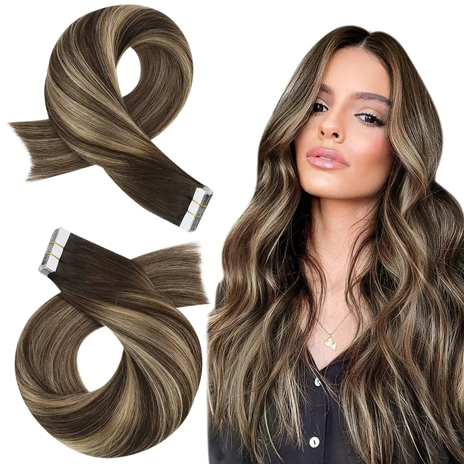 Premium Remy Human Hair Tape-In Extensions – 20 Pieces