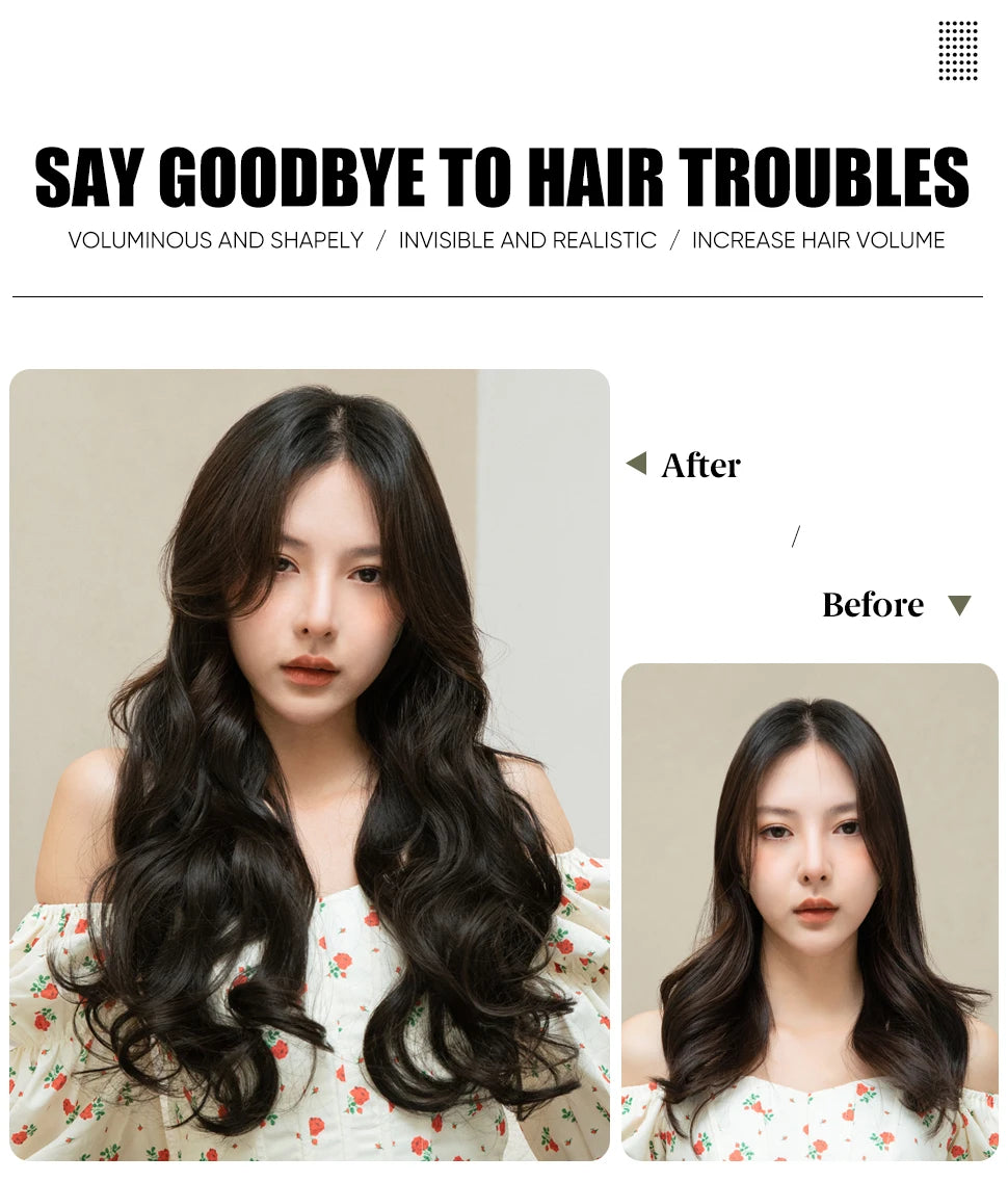3PCS Wavy Clip In Hair Extensions – Thick Synthetic Full Head Hair Extensions for Women