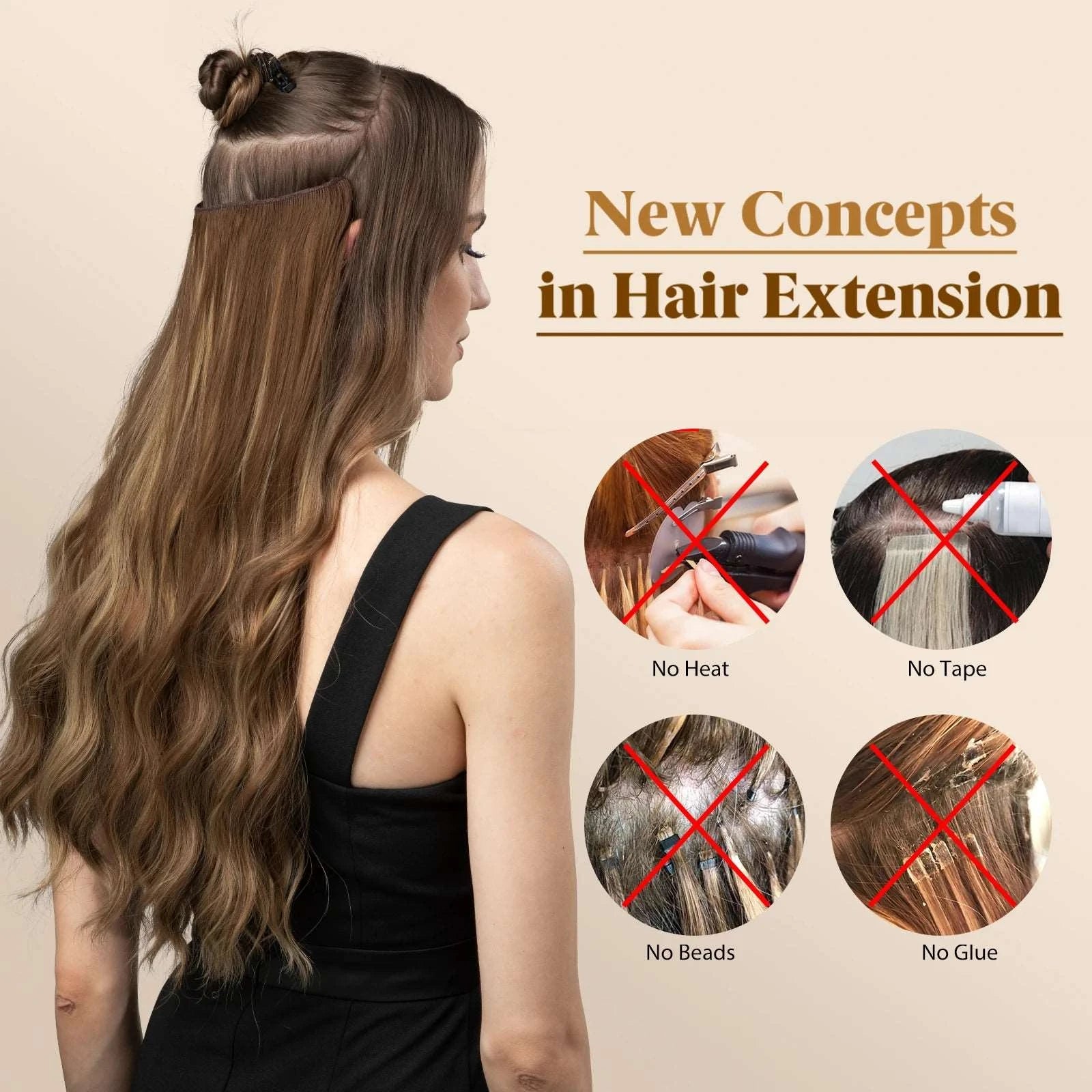 Silkara™ Halo Extensions (Wavy-2 Clips)