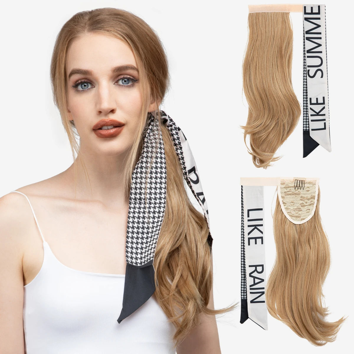 Silkara™ Premium Wavy Clip-In Ponytail Hair Extension – Wrap Around Synthetic Hairpiece (100g)