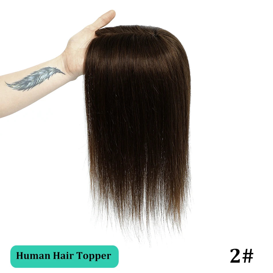 Remy Human Hair Topper for Thinning Hair – Clip-In Crown Volume 25–45 cm