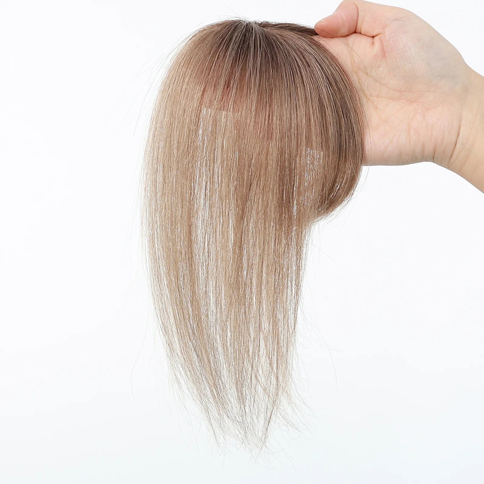 Remy Human Hair Topper with Bangs – Clip-In Silk Base Hairpiece for Thinning Hair | Silkara™