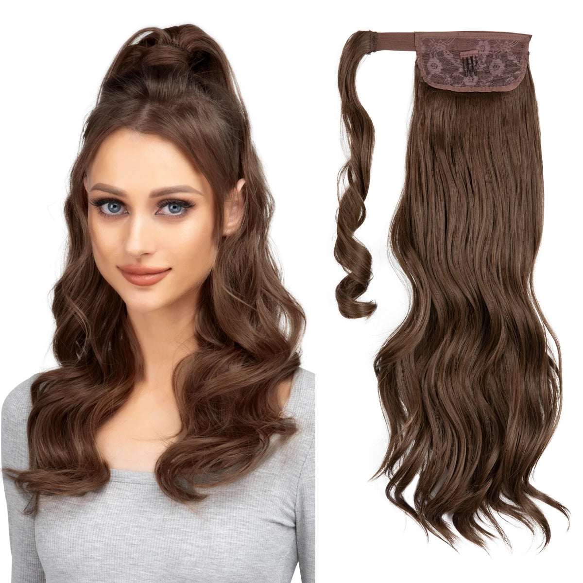 Long Wavy Ponytail – Clip-In Wrap Around Hair Extension (100g)