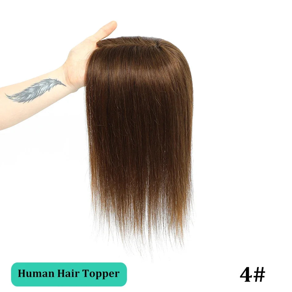 Remy Human Hair Topper for Thinning Hair – Clip-In Crown Volume 25–45 cm