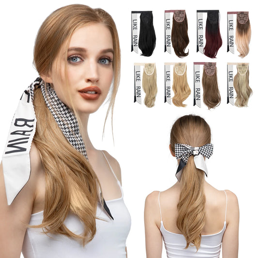 Silkara™ Premium Wavy Clip-In Ponytail Hair Extension – Wrap Around Synthetic Hairpiece (100g)