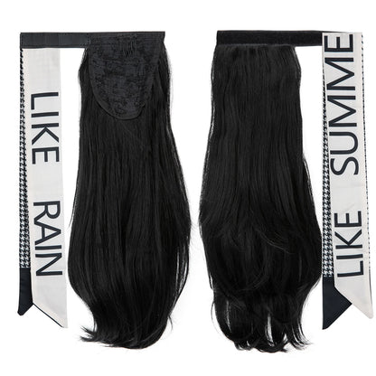 Silkara™ Premium Wavy Clip-In Ponytail Hair Extension – Wrap Around Synthetic Hairpiece (100g)