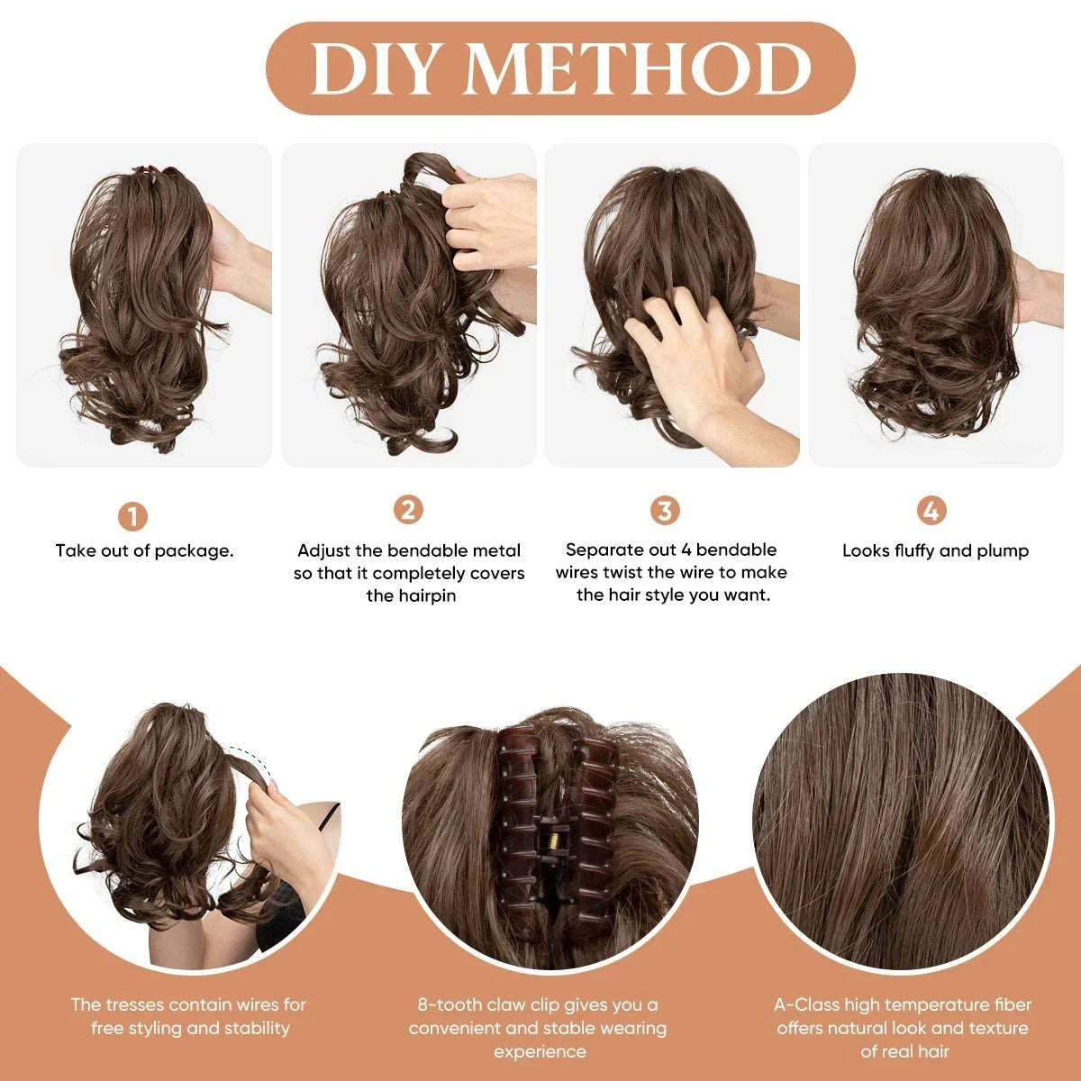 Silkara™ Diy Claw Clip In Ponytail Hair Extensions