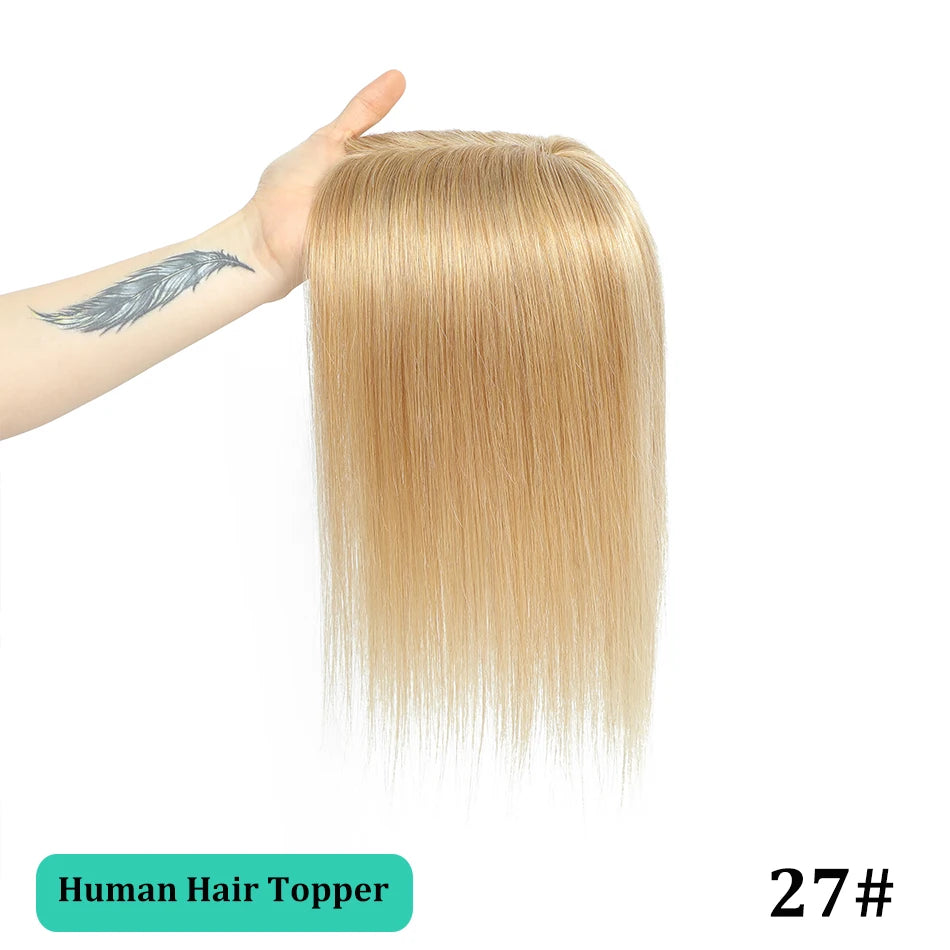 Remy Human Hair Topper for Thinning Hair – Clip-In Crown Volume 25–45 cm