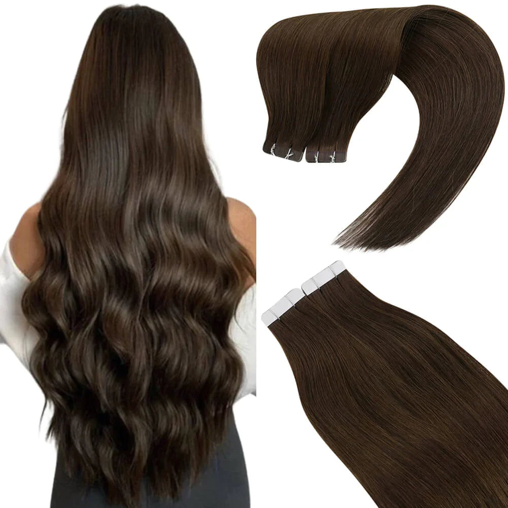 Virgin Tape-In Human Hair Extensions – Straight Remy Hair 2.5g/pc (14–24”)