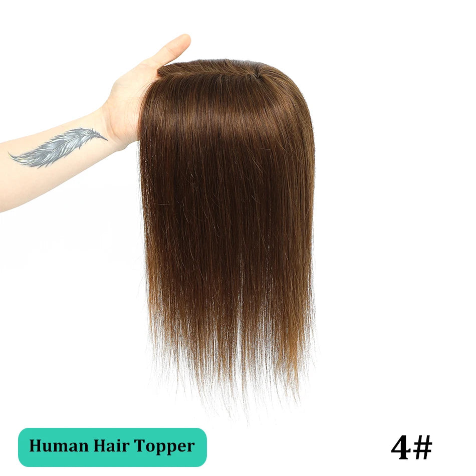 Remy Human Hair Topper for Thinning Hair – Clip-In Crown Volume 25–45 cm