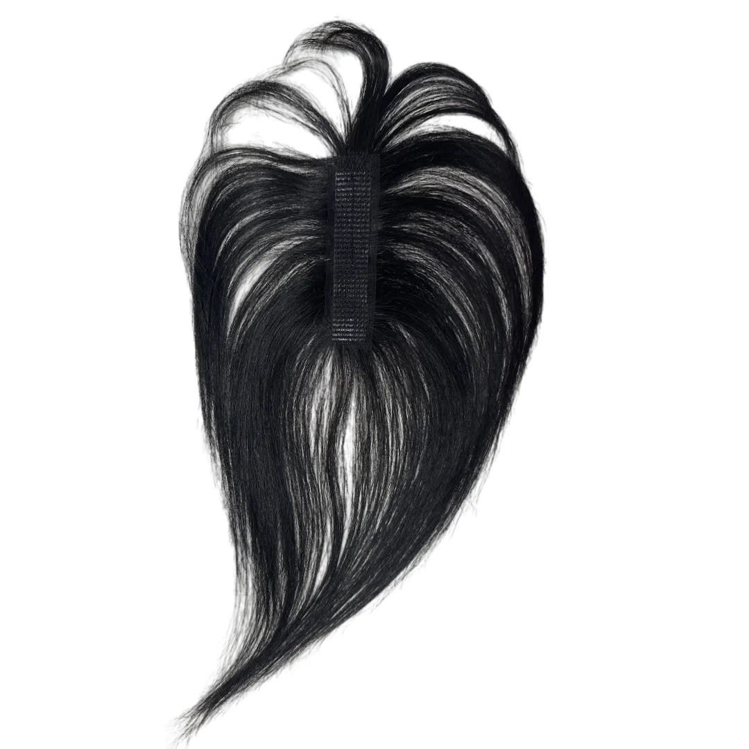 Clip-Free Human Hair Topper with Fringe – Invisible Lace Hair Piece