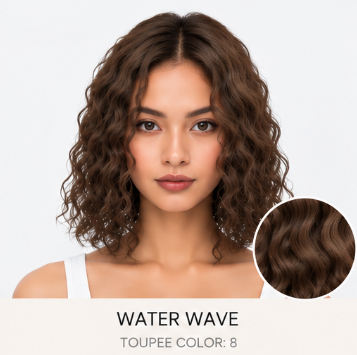 100% Human Hair – Straight & Wavy Swiss Lace Base for Natural Crown Coverage