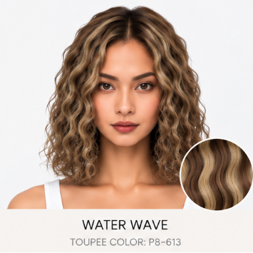 100% Human Hair – Straight & Wavy Swiss Lace Base for Natural Crown Coverage