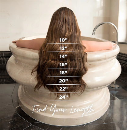 Halo Human Hair Extensions – 14–28 Inch Hidden Wire Remy Hair in Ombre Brown