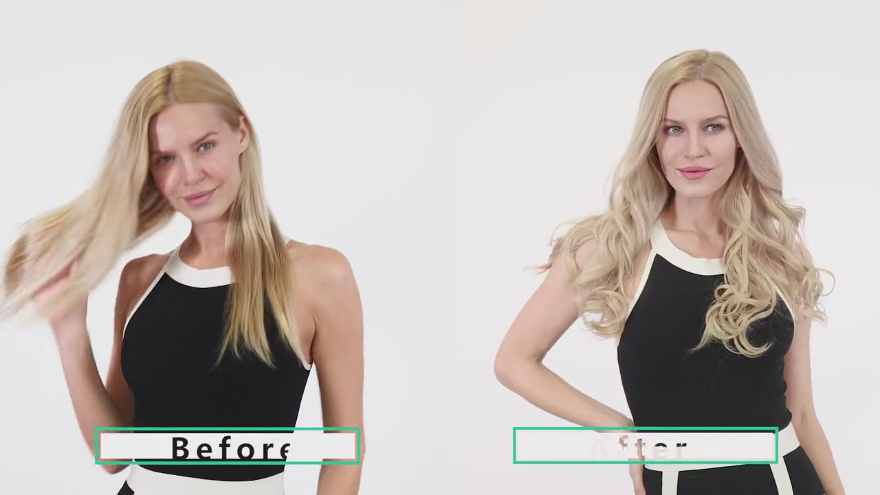 Load video: Halo Human Hair Extensions – 14–28 Inch Hidden Wire Remy Hair in Ombre Brown