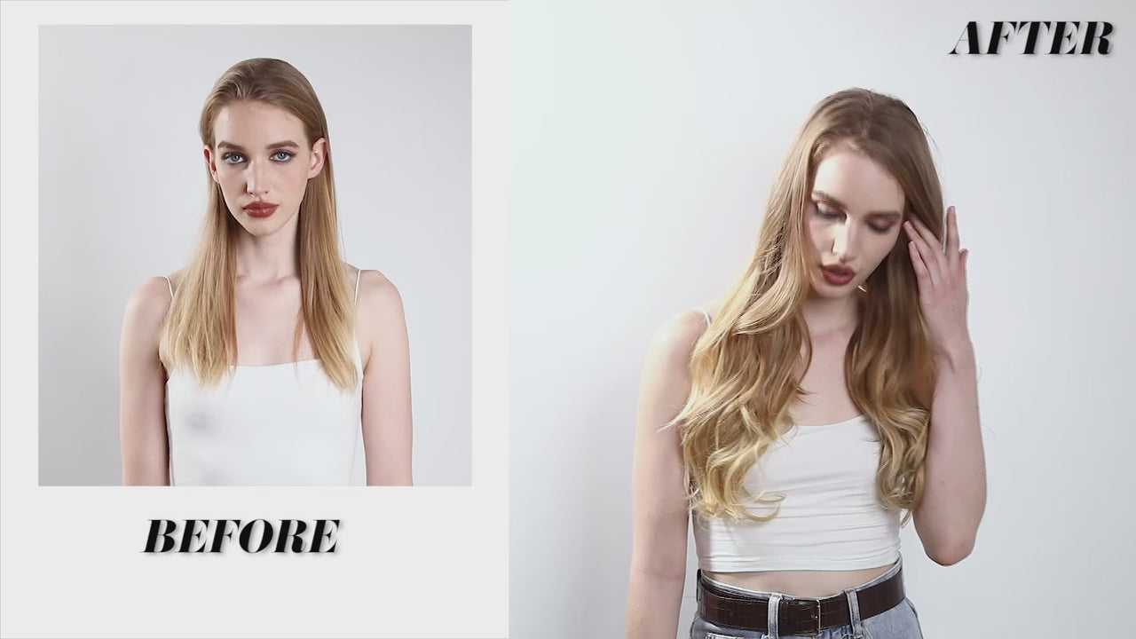 Load video: Silkara™ Wavy U Part Clip in Hair Extension