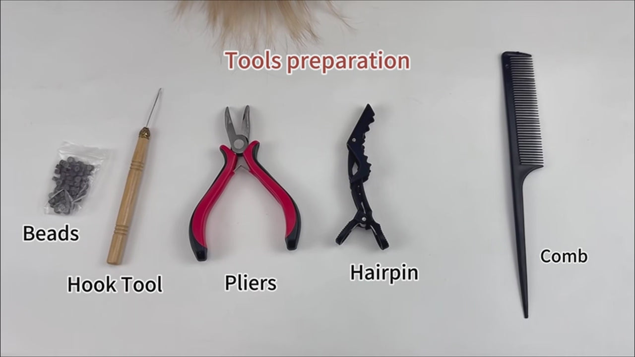 Load video: Butterfly Weft Human Hair Extensions – Invisible Remy PU Hole Weft for Volume