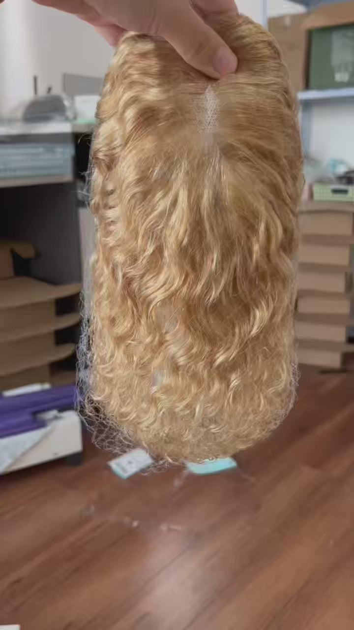 Load video: 100% Human Hair – Straight &amp; Wavy Swiss Lace Base for Natural Crown Coverage
