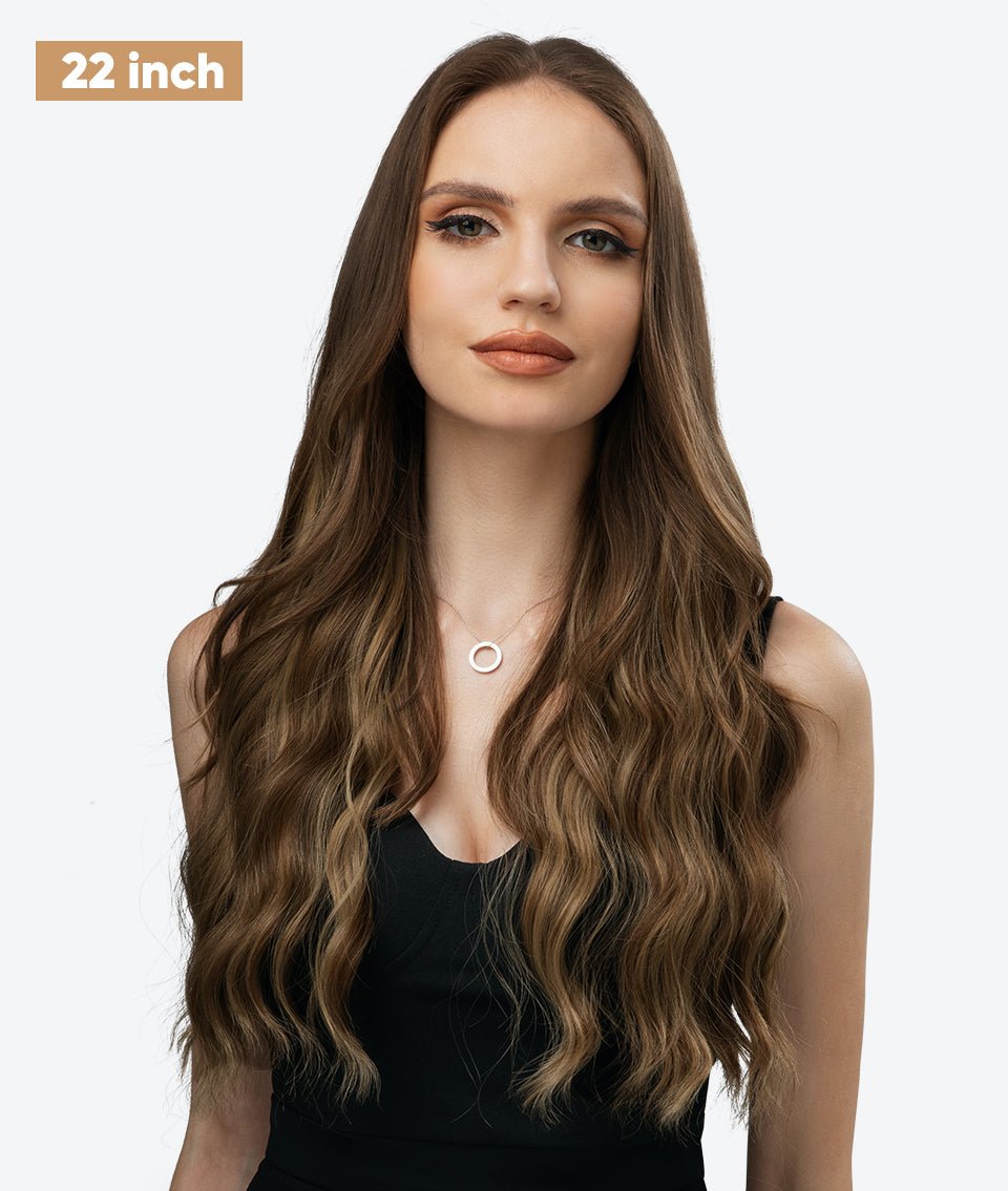 Silkara™ Secret Halo Hair Extensions 18, 22 Inches (Wavy-No Clip)