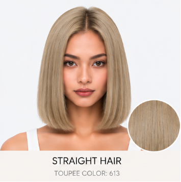 100% Human Hair – Straight & Wavy Swiss Lace Base for Natural Crown Coverage